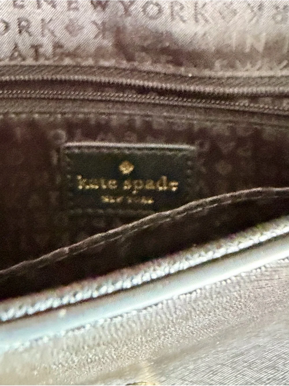 Kate Spade Leather Tilden Place Black Crossbody Bag with Gold Accents